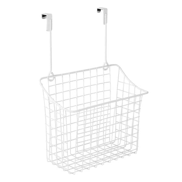 Spectrum Grid 10.125 in. W x 6.625 in. D x 14 in. H Over the Cabinet Large Basket in White