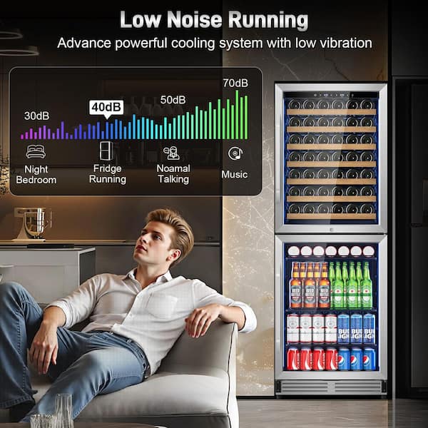 TAZPI 24 in. Dual Zone 77-Wine Bottles and 180-Cans Built-In