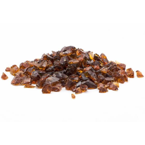 Margo Garden Products 1/4 in. 25 lb. Amber Landscape Fire Glass-DFG25 ...