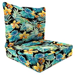 46.5 in. L x 24 in. W x 6 in. T Deep Seating Outdoor Chair Seat and Back Cushion Set in Beachcrest Caviar