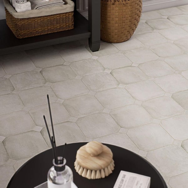 Laverton Octagon Nieve with Taco Nieve 8 in. x 8 in. Porcelain Floor and Wall Tile (22.5 sq. ft. /Case)