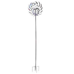 Multi-Colored Iron Windmill with Wind Spinner for Any Garden, Balcony or Backyard