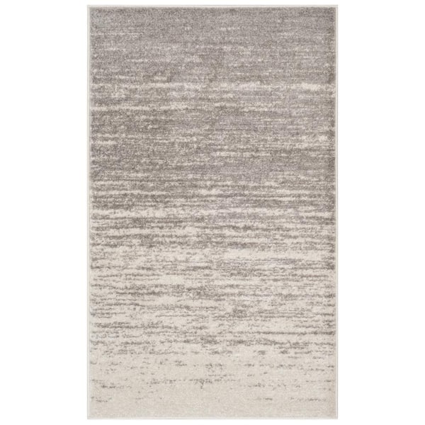 Adirondack Light Gray/Gray Solid Color 3 ft. x 4 ft. Striped Area Rug
