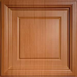 Madison Faux Wood-Caramel 2 ft. x 2 ft. Lay-in Coffered Ceiling Panel (Case of 6)