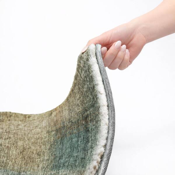 Dream Shag Premium Machine Washable Abstract ADS742 Teal 10 ft. x 14 ft. Area Rug