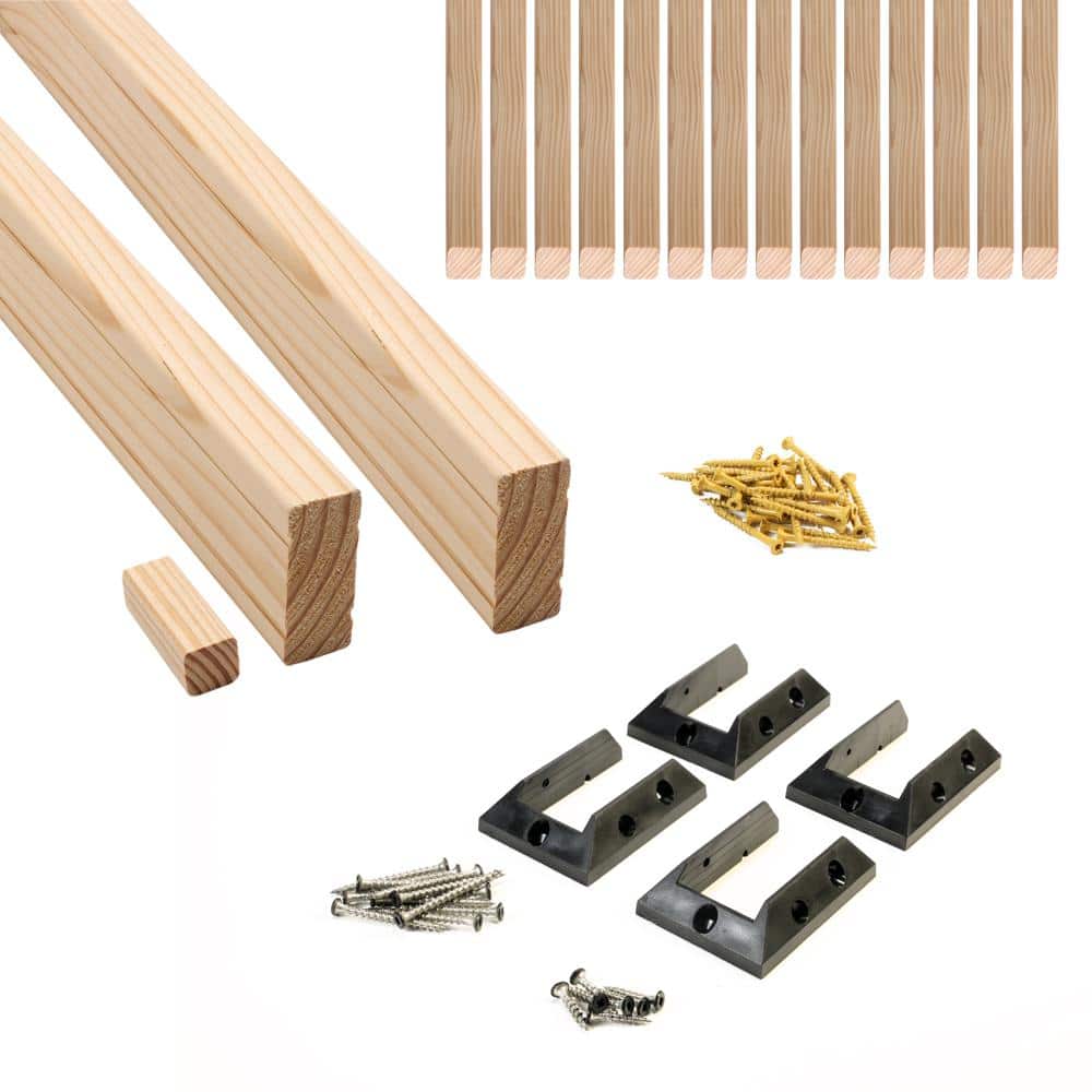 Pressure-Treated Pine 6 ft. Wood Railing Kit with Balusters