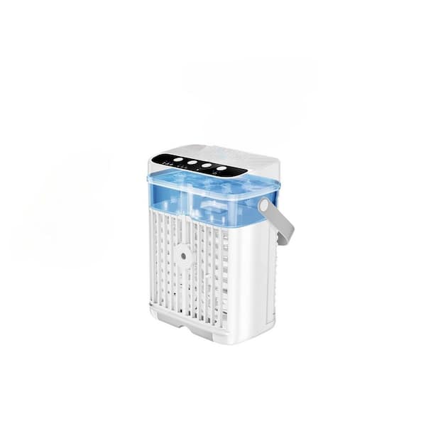 1-3H Timer 1200ML Portable Air Conditioner Mini Cooling Fan with Remote Control, 3-Wind Speeds, 7-LED Lights, Timer