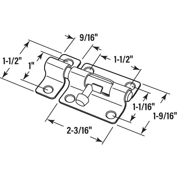 Prime-Line Door and Gate, Slide Barrel Bolt Latch 3 inch with