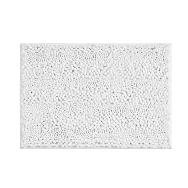 Astor With TPR Backing 20 in. x 34 in. Off-White Solid Color Polyester Rectangle Bath Mat