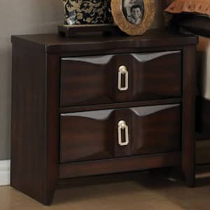 Lancaster 2-Drawer Espresso Nightstand (23 in. H X 24 in. W X 17 in. D)