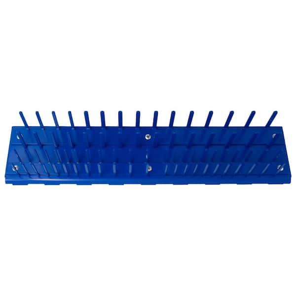 18 in. W Steel 76 Pin Removable Socket Holder Accessory, Blue
