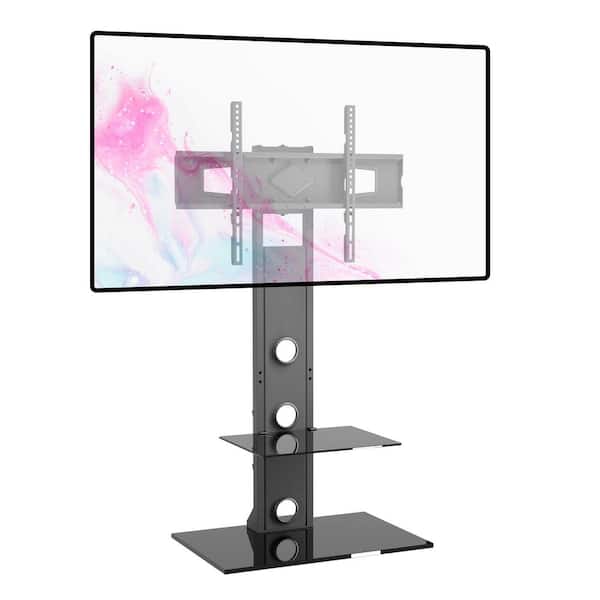ProMounts Modern Low Profile Tilt and Height Adjustable TV Stand with Mount and Shelf for 37 in. to 72 in. TVs