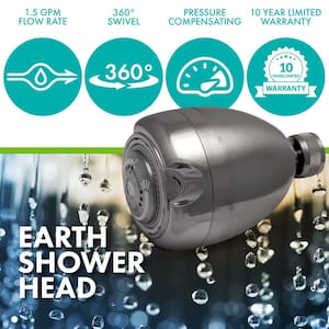 Earth Spa 3-Spray with 1.5 GPM 2.7-in. Wall Mount Adjustable Fixed Shower Head in Brushed Nickel, (50-Pack)