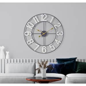 White Metal Analog Classic Numeral Wall Clock