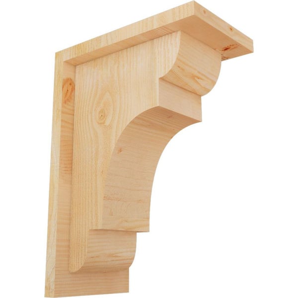 Ekena Millwork 6 in. x 10 in. x 14 in. Douglas Fir New Brighton Rough Sawn Corbel with Backplate