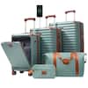 Merax 5 Bags 5-Piece Antique Blue Green Expandable ABS Hardside Luggage Set with Duffel/Toiletry Bag, Front Opening, USB Ports HYWXB0036AAM