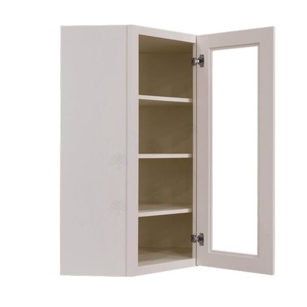 LIFEART CABINETRY Princeton Assembled 24 in. x 42 in. x 15 in. Wall Diagonal Mullion Door Cabinet with 2 Doors in Creamy White
