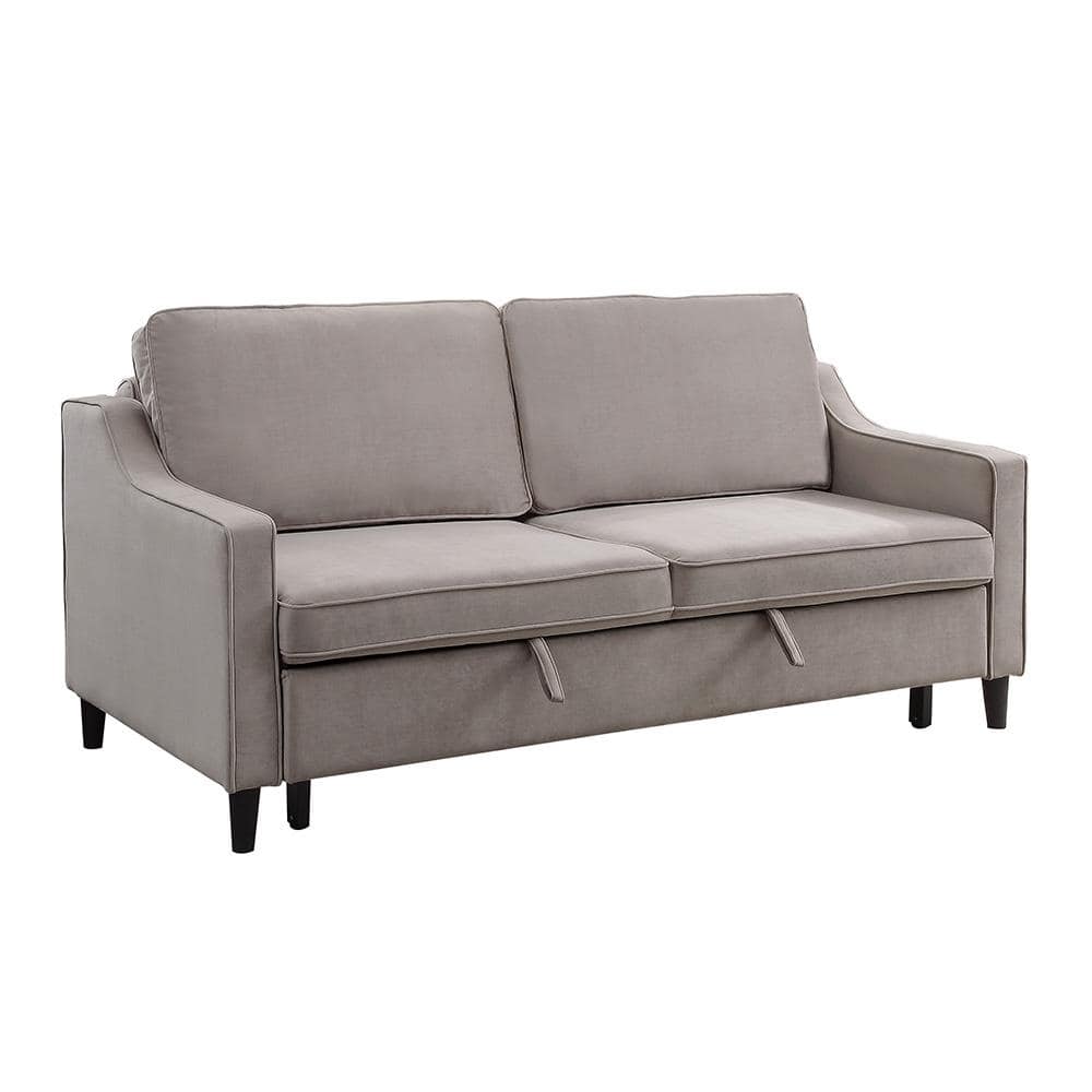 Metteo 71.5 in. Slope Arm Velvet Upholstered Convertible Studio Rectangle S