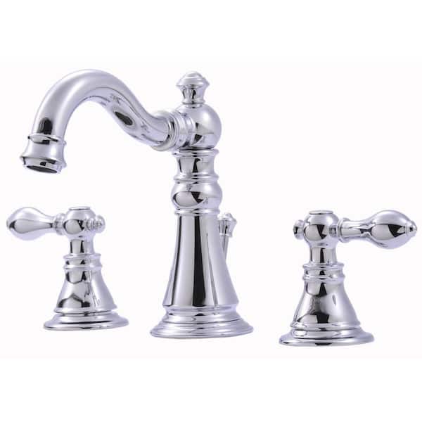 Ultra Faucets Signature Collection 8 in. Widespread 2-Handle Bathroom Faucet with Pop-Up Drain in Chrome