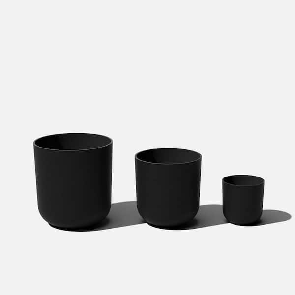 Veradek Mason Series Kona Round Black Plastic Planter Bundle (10 in., 15 in., 20 in. )