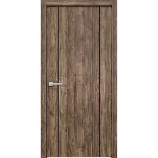 Sartodoors 17 42 in. x 84 in. Right-Hand/Inswing Solid Walnut Single Prehung Interior Door with Hardware