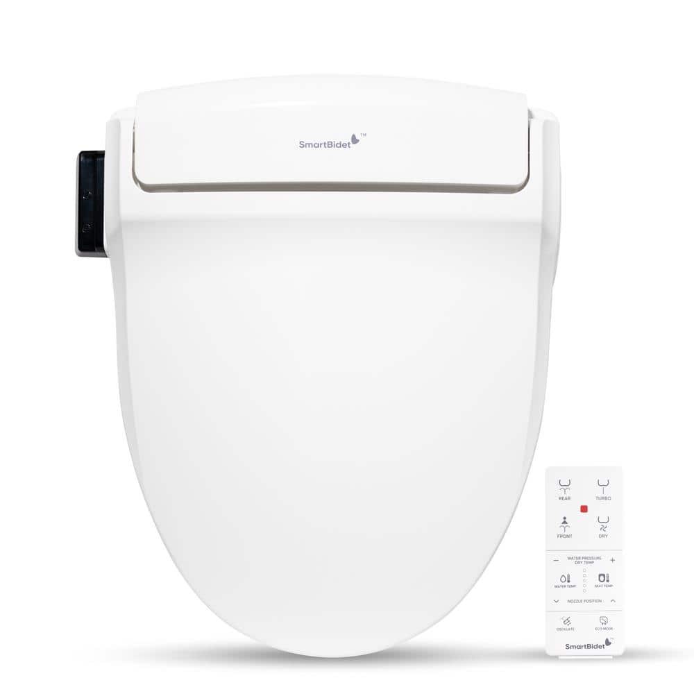 White Electric Bidet Toilet Seat with Remote Control