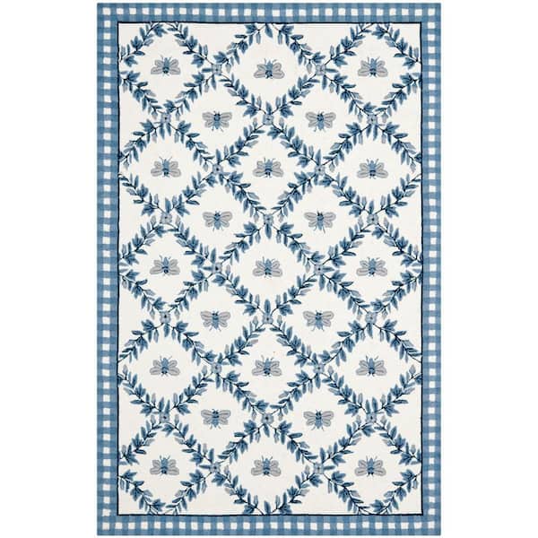 SAFAVIEH Chelsea Ivory/Blue 5 ft. x 8 ft. Area Rug