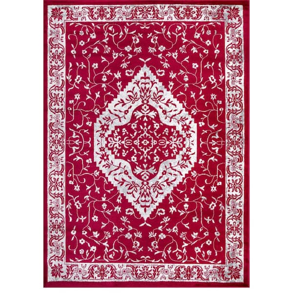 Concord Global Trading Jefferson Collection Pearl Heriz Red 7 ft. x 9 ft. Medallion Area Rug