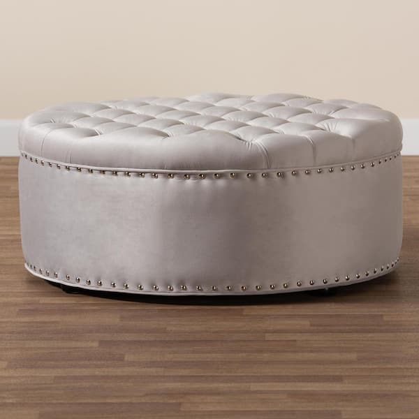 Baxton Studio Iglehart Slate Gray Ottoman 154 9362 HD The Home Depot