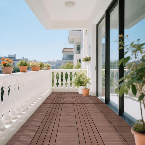 YOFE 1 ft. x 1 ft. Upgraded Outdoor Patio Plastic Interlocking