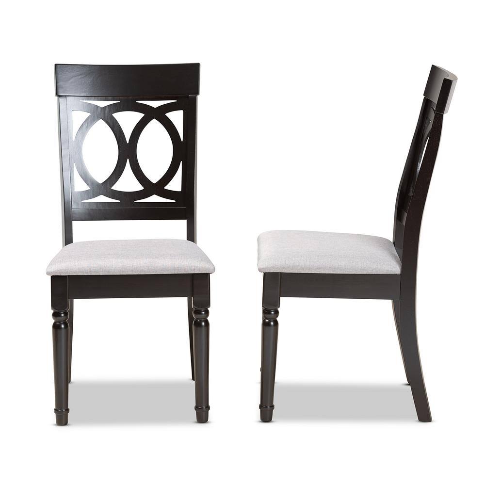Espresso Brown Wood and Cane Low Side Chair