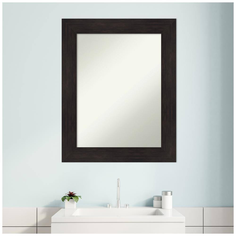 Espresso Brown Rectangular Wall Mount Vanity Mirror
