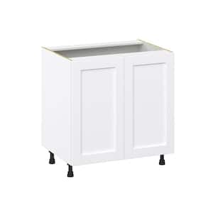 Mancos Bright White Shaker Assembled Sink Base Kitchen Cabinet with Full Height Door (33 in. W x 34.5 in. H x 24 in. D)