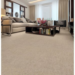Love Story - Color Briarwood 39 oz. SD Polyester Pattern Brown Installed Carpet