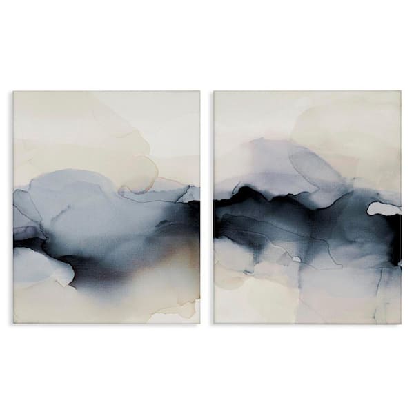 Mysterious Abstract Obscure Watercolor by Kippi Leonard 2 Piece Unframed Graphic Art Print Abstract 24 in. x 30 in.