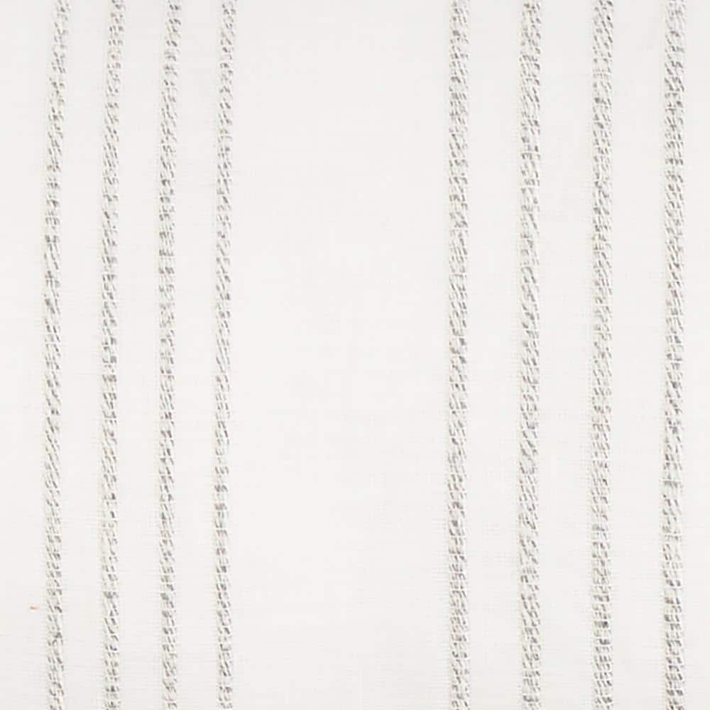White and Grey Striped Cotton Linen Lumbar Pillow 12" x 40"