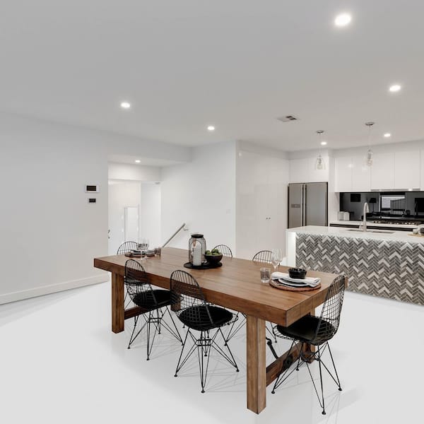 Take Home Sample - MaxCore Piano White Luxury Vinyl Flooring - 7.31 in. W x 12 in. L