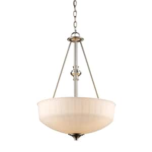 Cahill 3-Light Brushed Nickel Pendant with Frosted Glass Shade
