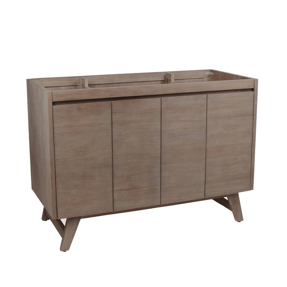 Coventry 48'' Gray Teak Solid Wood Single Free-Standing Vanity Base