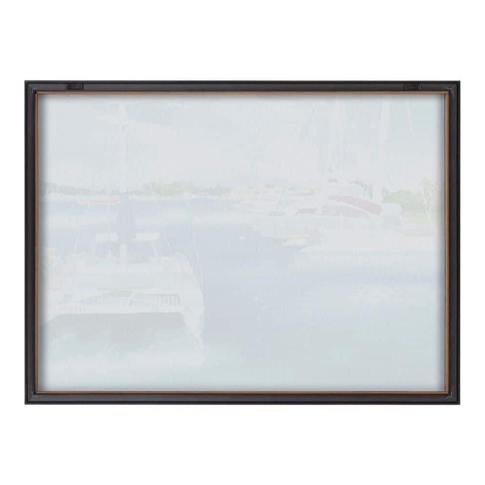 Blake Summer Sailing Blue and Gray Framed Glass Print