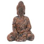 Weathered Brown MgO Meditating Buddha Garden Statue