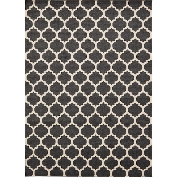 Unique Loom Trellis Philadelphia Black/Beige 10' 0 x 14' 0 Area Rug