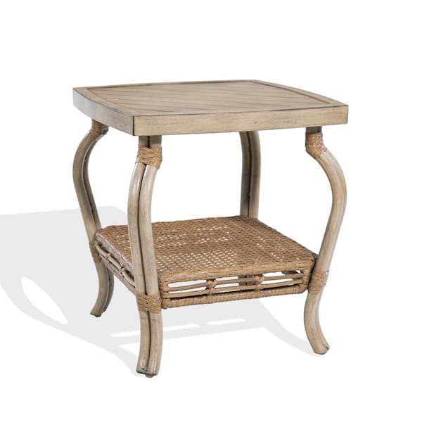 ULAX FURNITURE Arsterie Driftwood Aluminum Outdoor Side Table