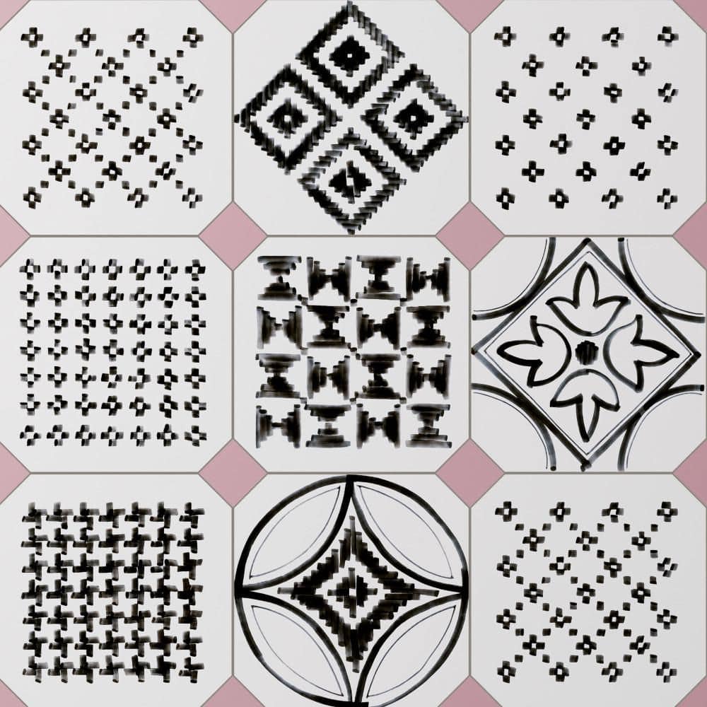Vaudeville Octagon Deco Sombra with Taco Pink 8 in. x 8 in. Porcelain Floor and Wall Tile (11.25 sq. ft. /Case) price history on PriceWatchPro