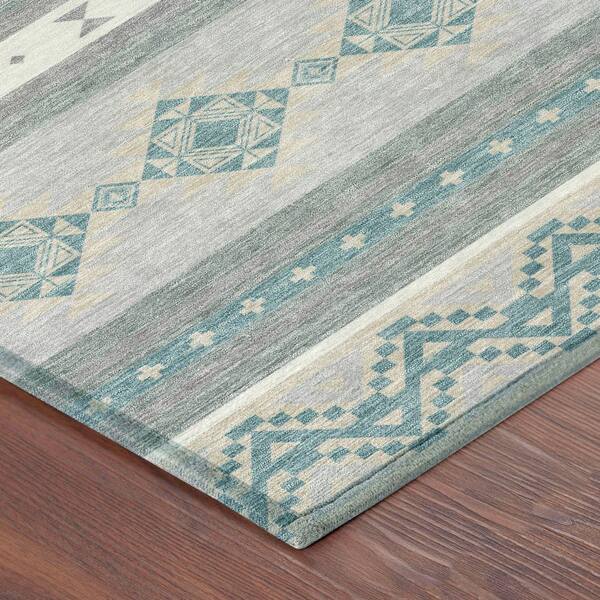 Chantille Machine Washable Indoor/Outdoor Abstract ACN2561 Silver 10 ft. x 14 ft. Area Rug