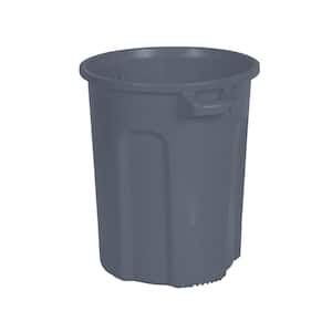 20 Gal. Round Trash Can with Lift Handle Dark Gray Granite Lidless (Lid Sold Separately)