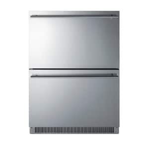 24 in. 3.5 cu. ft. Undercounter Double Drawer Frost-Free Freezer in Stainless Steel