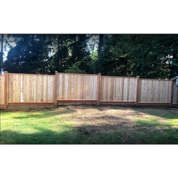 6-ft x 8-ft Cedar Square-top Fence Panel