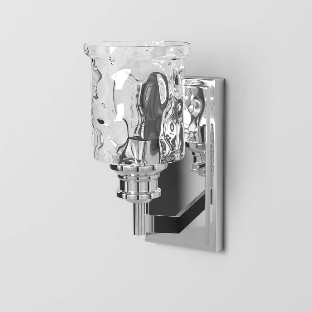 Polished Nickel 10" Modern Wall Sconce with Glass Shade