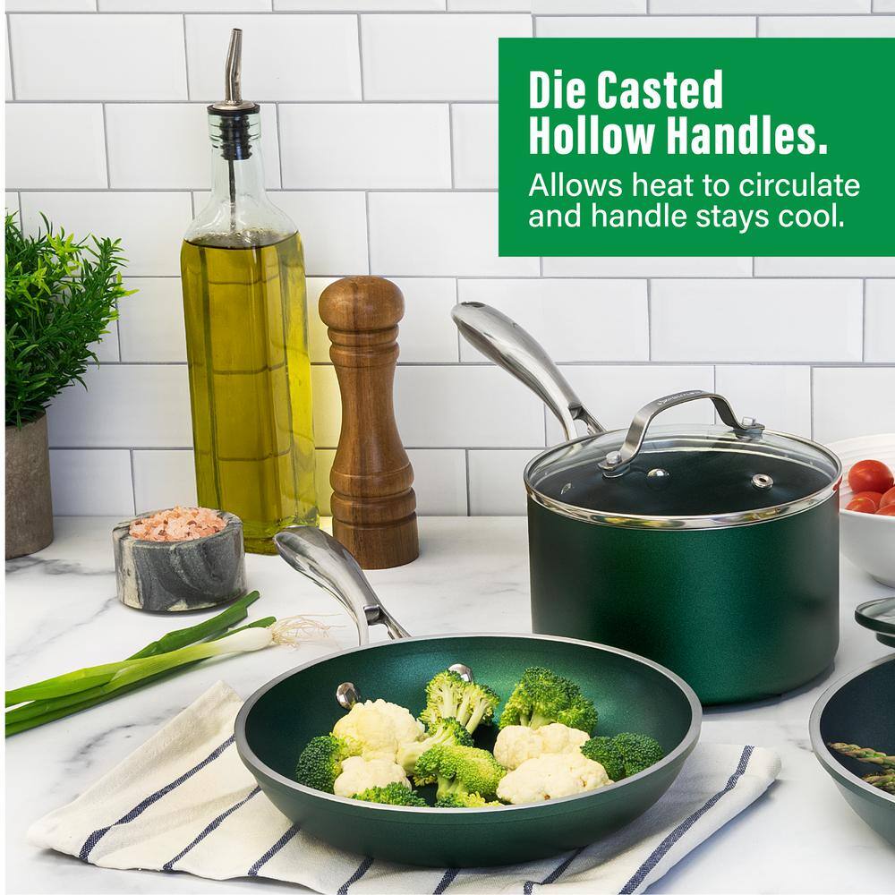 Emerald Green Nonstick Aluminum 20-Piece Cookware and Bakeware Set